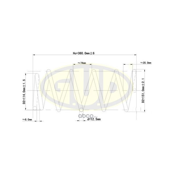 

Пружина подвески G.U.D. gcs062031