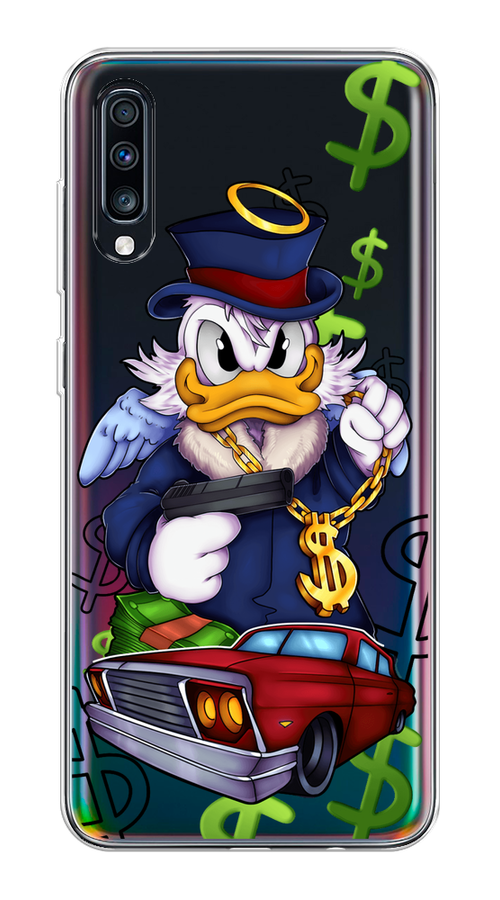 

Чехол на Samsung Galaxy A70 "Scrooge McDuck with a Gold Chain", Красный;синий;белый, 28150-6