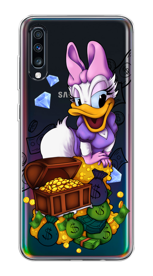 

Чехол на Samsung Galaxy A70 "Rich Daisy Duck", Коричневый;белый;фиолетовый, 28150-6