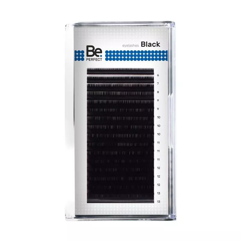 

Ресницы черные Be Perfect Black, M, 0,10, 7-15 mm, 16 линий, Черный