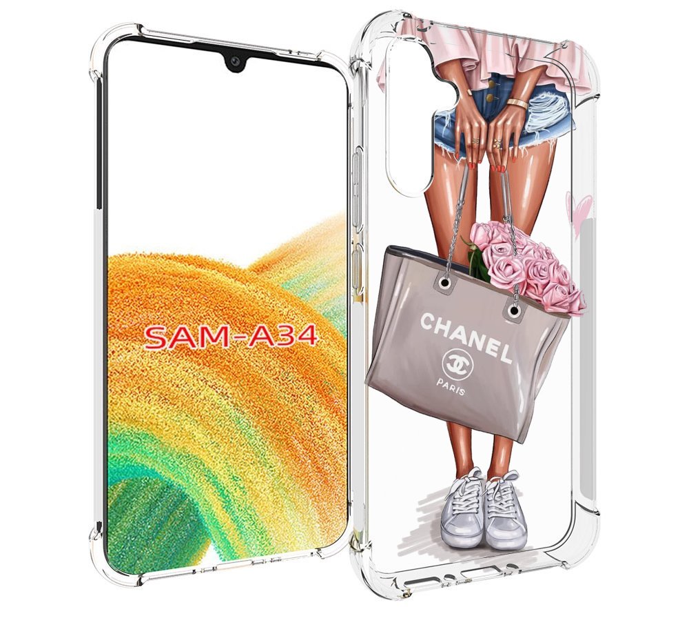 

Чехол MyPads Девушка-с-сумкой женский для Samsung Galaxy A34, Tocco
