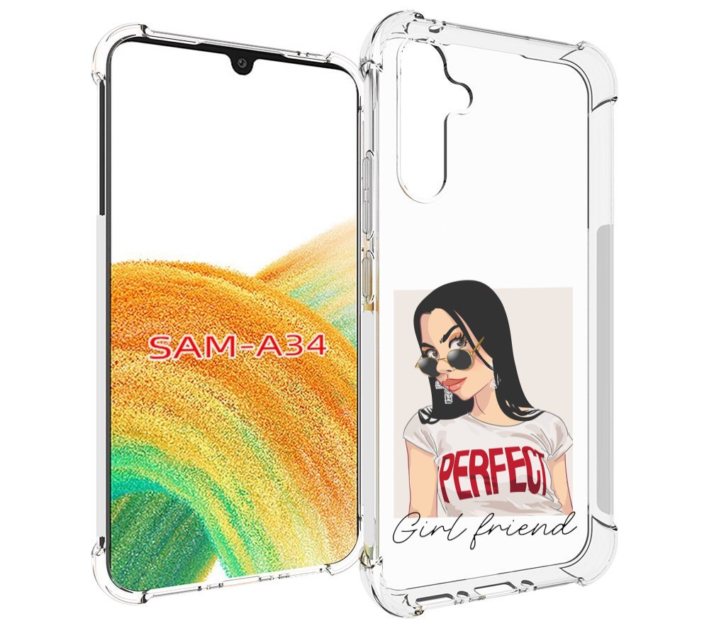 

Чехол MyPads Девушка-с-сережками женский для Samsung Galaxy A34, Tocco
