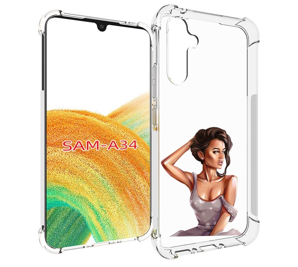 

Чехол MyPads Девушка-с-прической женский для Samsung Galaxy A34, Tocco