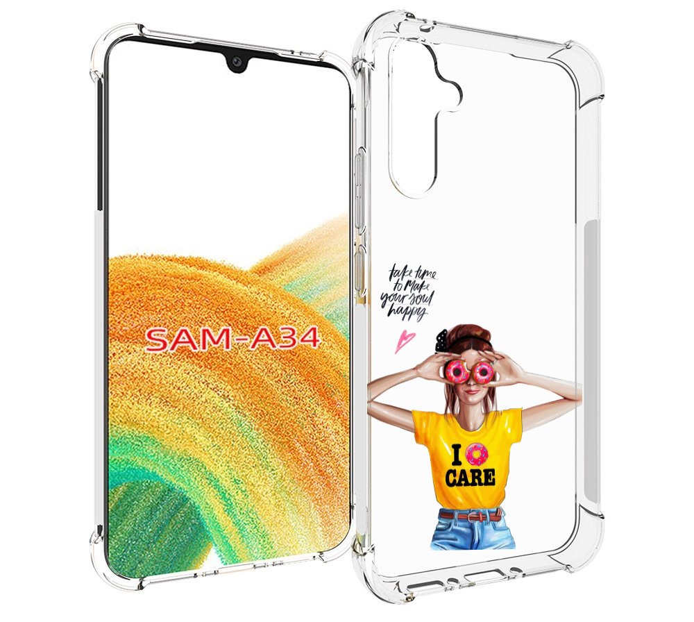 

Чехол MyPads Девушка-с-пончиками женский для Samsung Galaxy A34, Tocco