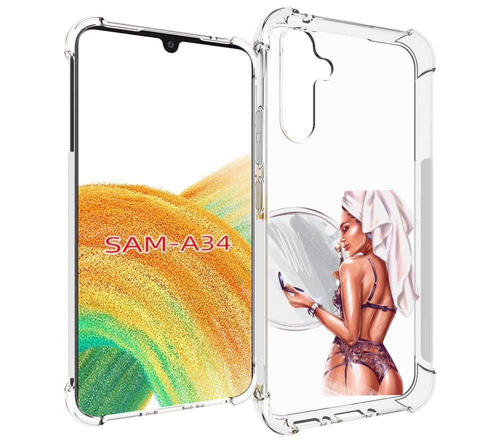 

Чехол MyPads Девушка-с-полотенцем женский для Samsung Galaxy A34, Tocco