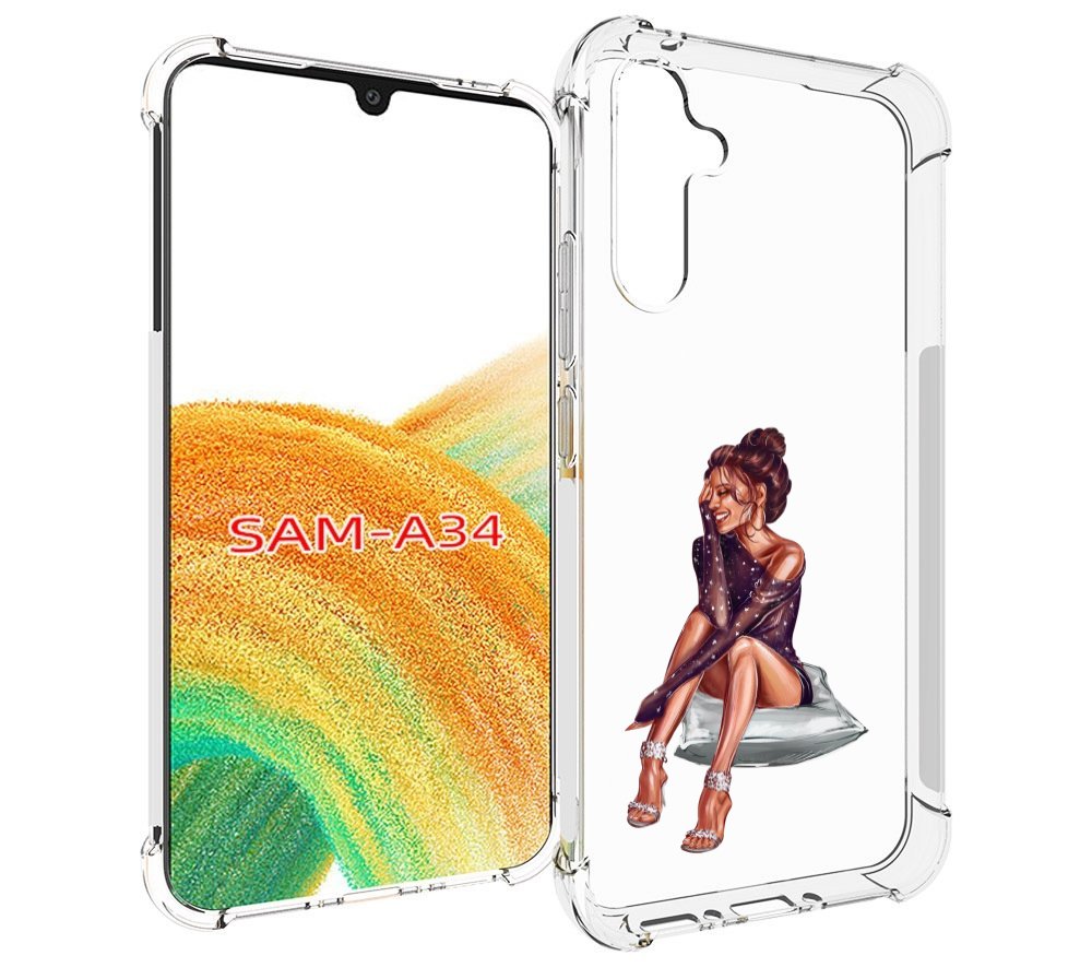 

Чехол MyPads Девушка-на-подушке женский для Samsung Galaxy A34, Tocco