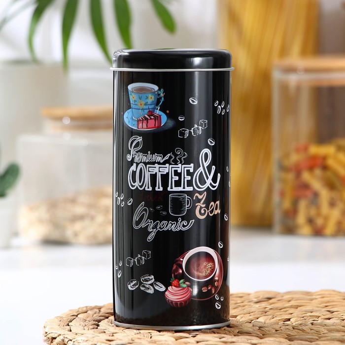 

Банка для сыпучих продуктов «Кофе», 18×7,5 см, цвет МИКС