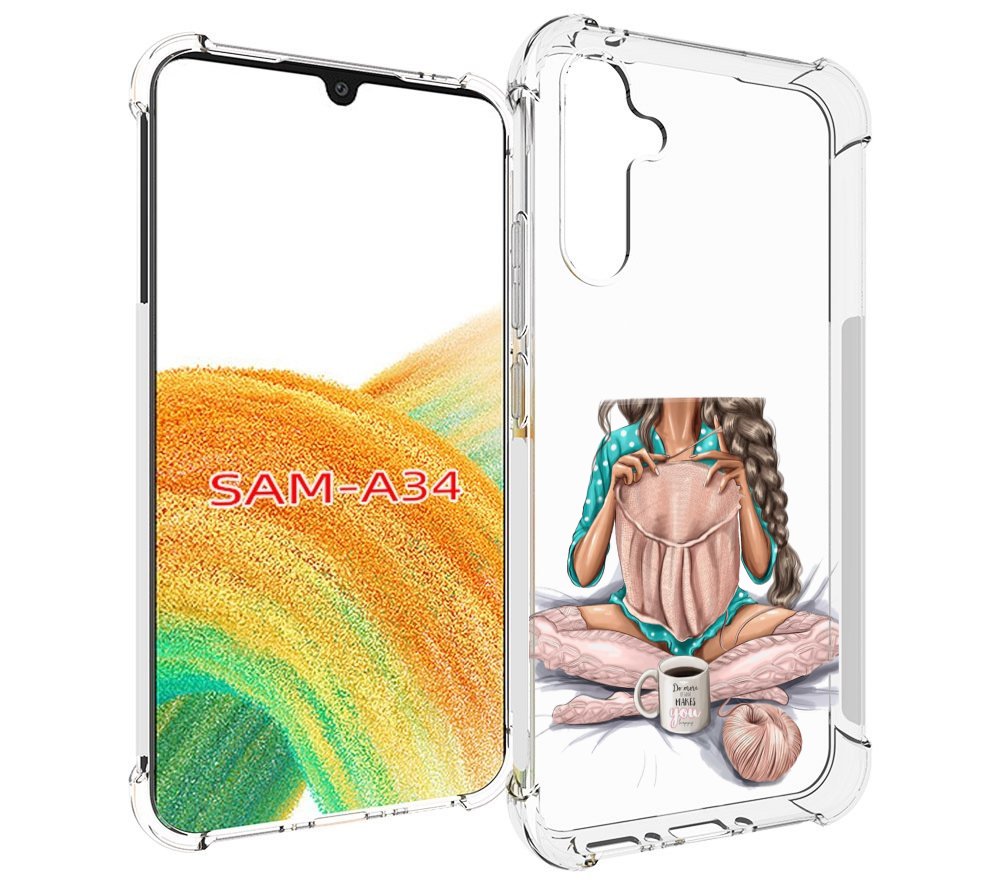 

Чехол MyPads Девушка-вяжет женский для Samsung Galaxy A34, Tocco