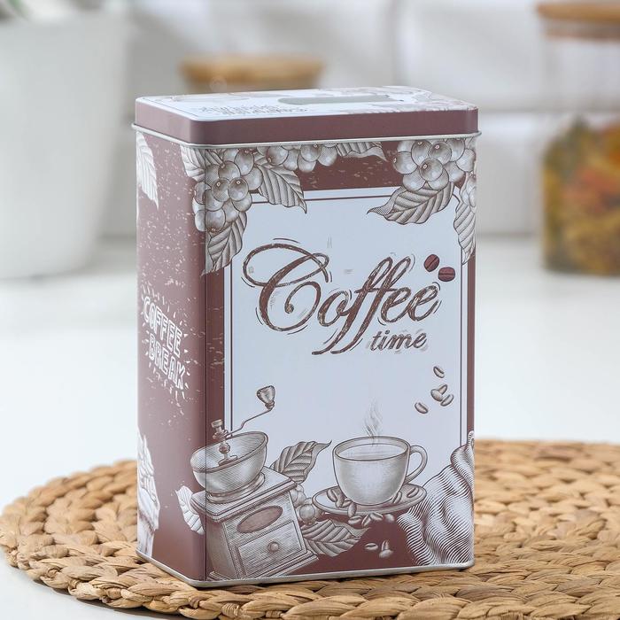 

Банка для сыпучих продуктов «Кофе», 18,5×12×8 см, с откидным носиком