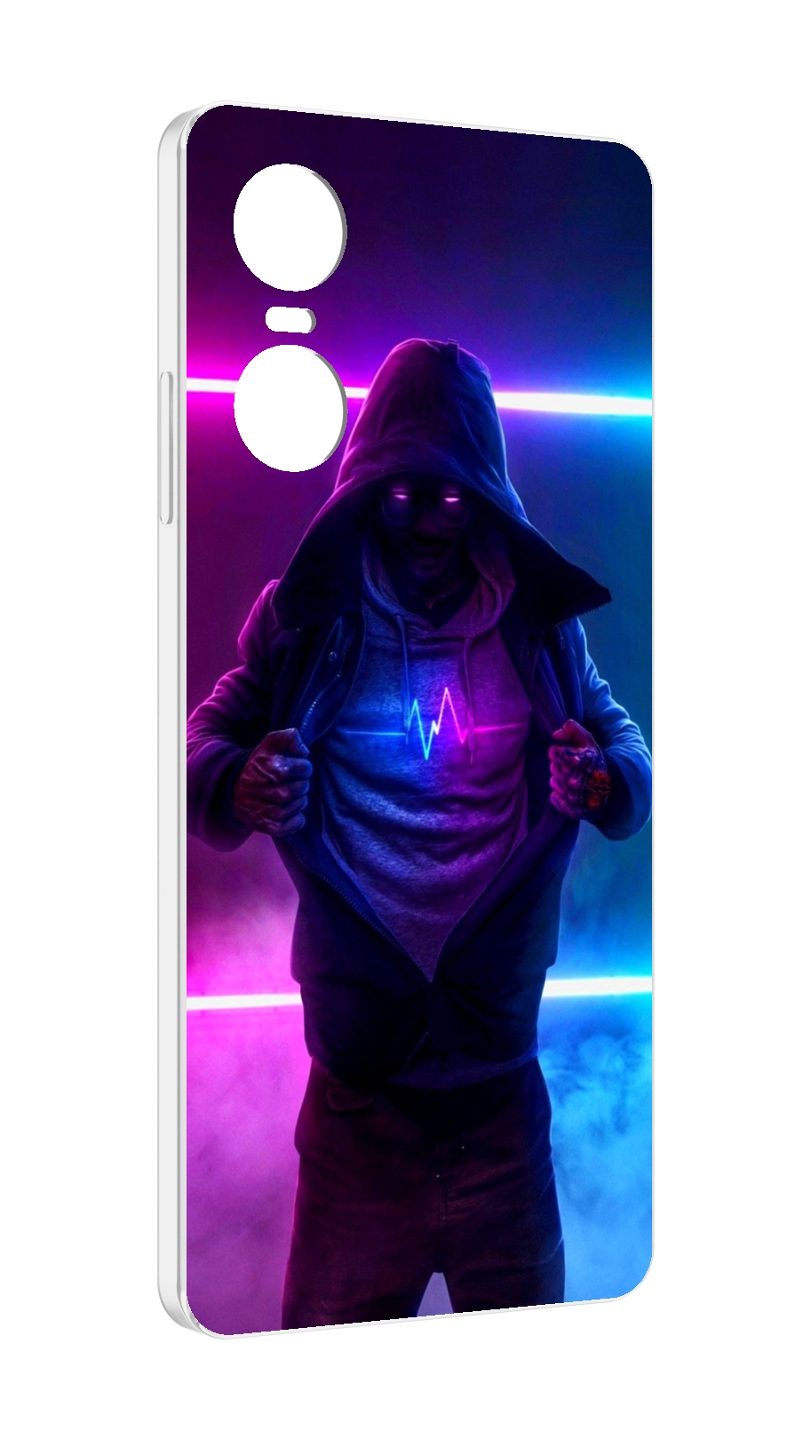 

Чехол MyPads парень в капюшоне неоновый для Tecno Pop 6 Pro, Прозрачный, Tocco