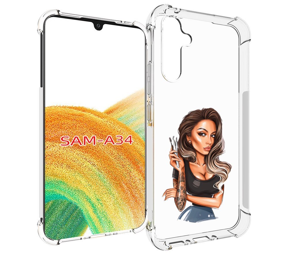 

Чехол MyPads Девушка-бровист для Samsung Galaxy A34, Tocco