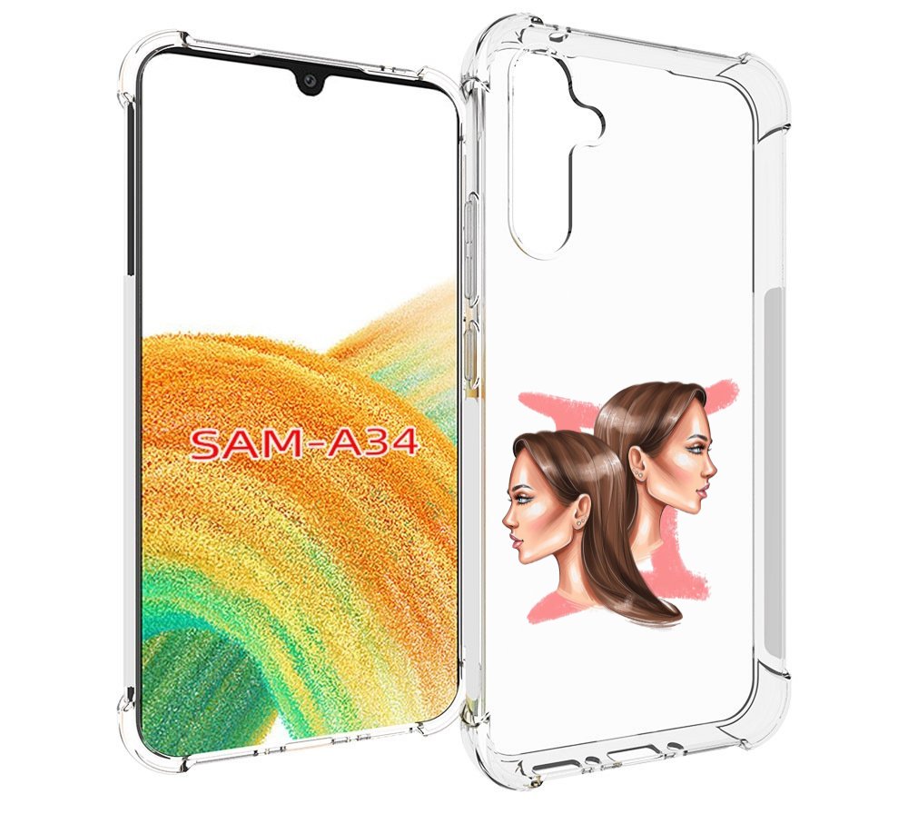 

Чехол MyPads Девушка-Близнецы женский для Samsung Galaxy A34, Tocco