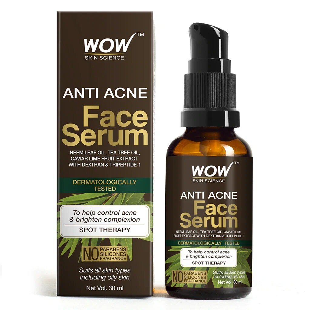 

Сыворотка для лица WOW Skin Science Баланс и Контроль против акне, с маслом нима 30мл