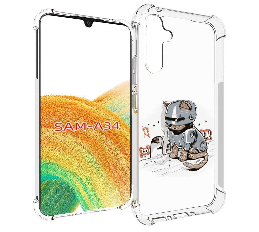 

Чехол MyPads Грозный кот для Samsung Galaxy A34, Tocco