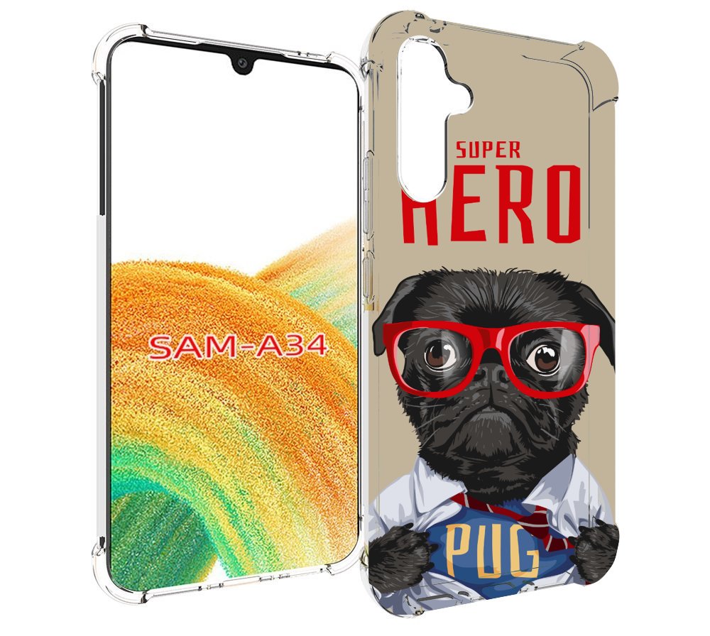 

Чехол MyPads Герой-PUG для Samsung Galaxy A34, Tocco