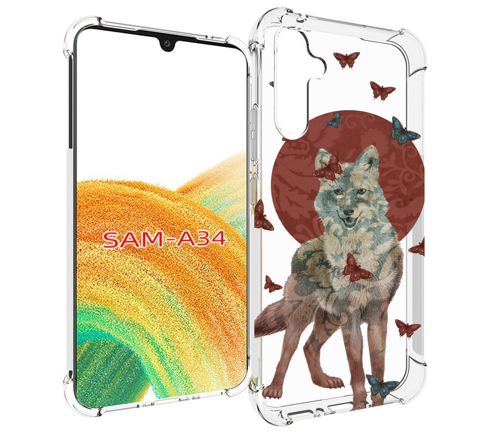 

Чехол MyPads Волчица с бабочками для Samsung Galaxy A34, Tocco
