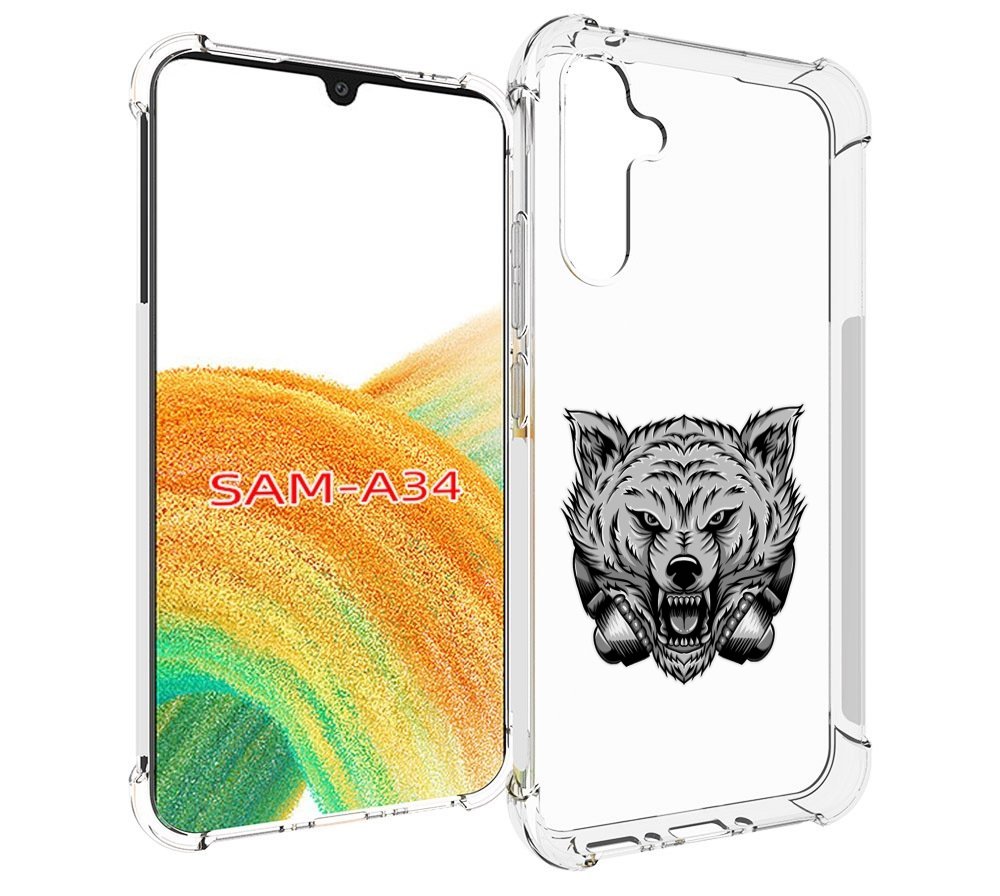 

Чехол MyPads Волк-в-наушниках мужской для Samsung Galaxy A34, Tocco