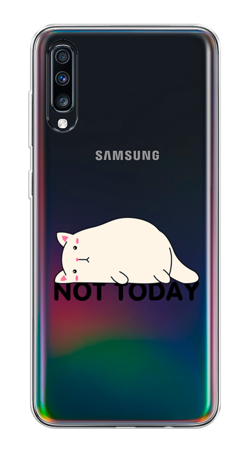 

Чехол на Samsung Galaxy A70 "Cat not today", Белый;розовый;черный, 28150-1