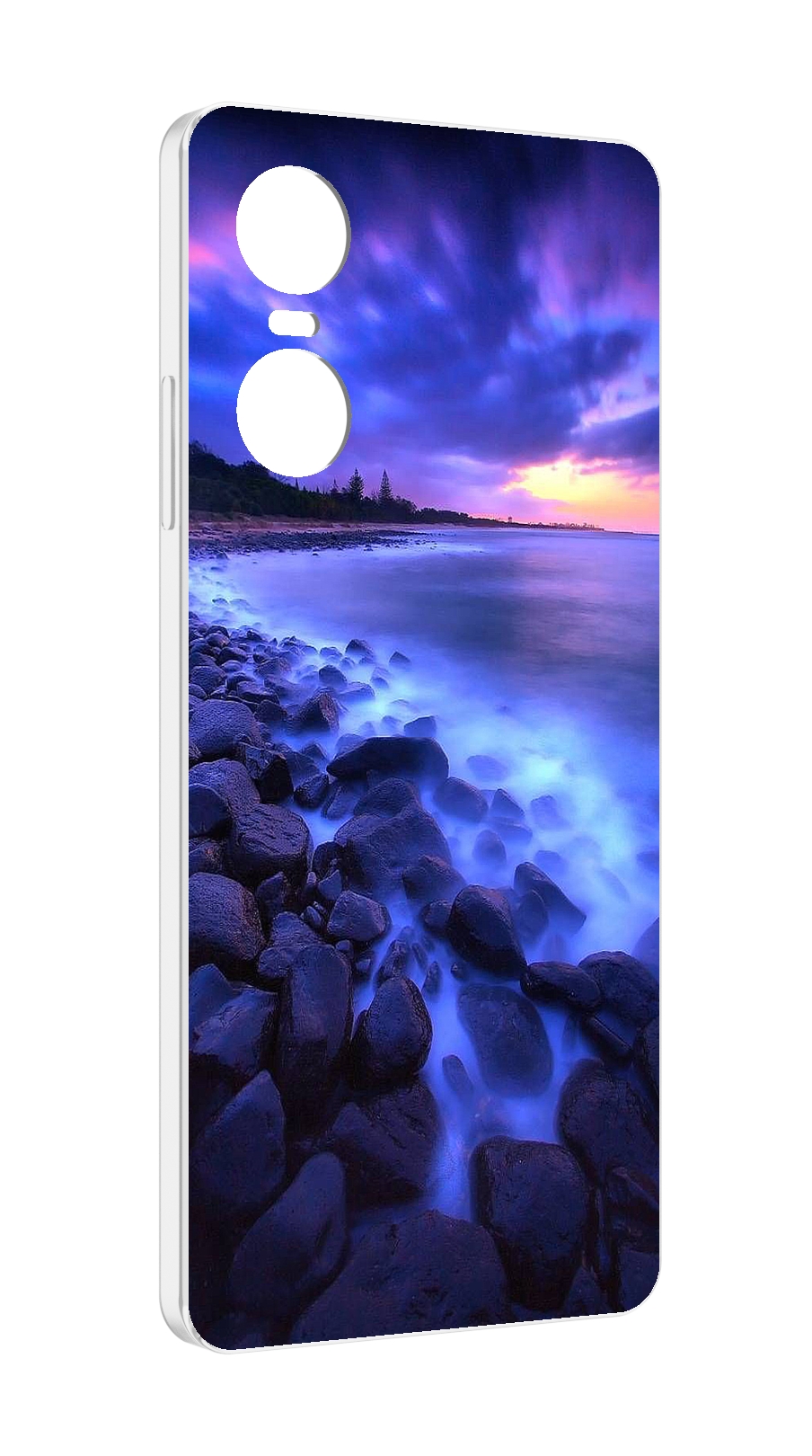 

Чехол MyPads неоновый берег для Tecno Pop 6 Pro, Прозрачный, Tocco