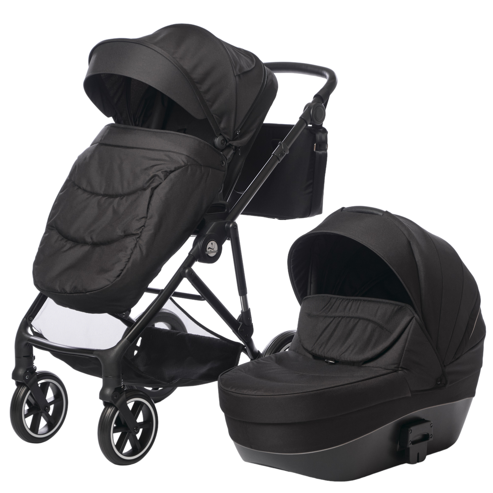 Коляска Mr Sandman DISCOVERY (2 в 1) Чёрный / Чёрная рама