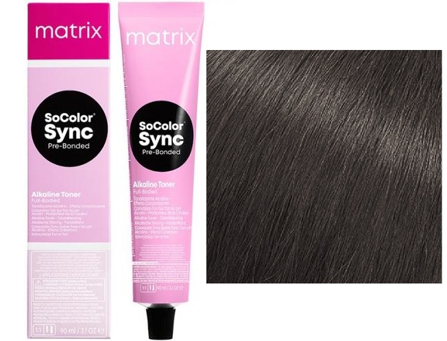 фото Краска matrix socolor sync pre-bonded 5aa светлый шатен глубокий пепельный 90 мл