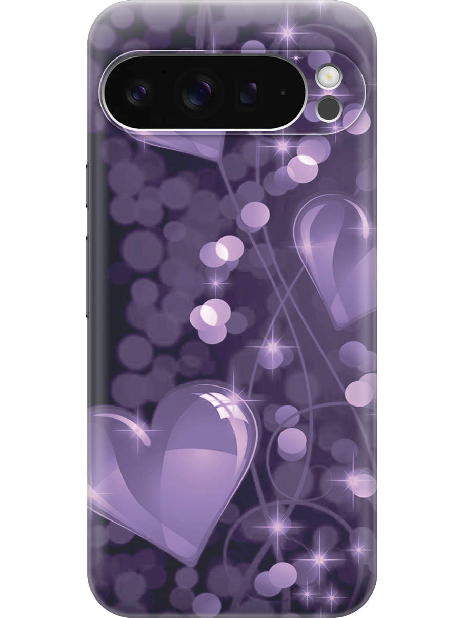 

Силиконовый чехол на Google Pixel 9 pro с принтом "Любовь в фиолетовом цвете", Прозрачный;фиолетовый;черный, 784810391