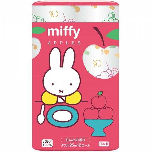 фото Marutomi miffy apple бумага туалетная 2-х слойная, 25м х 0,107м, 12 рул/уп