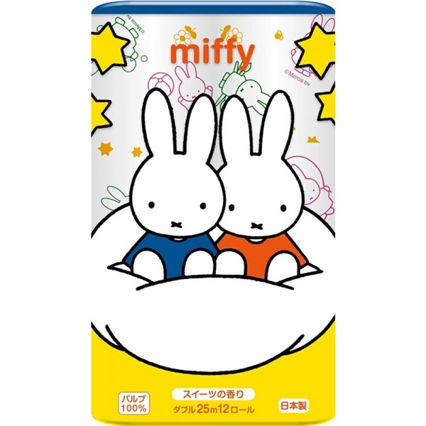 Marutomi miffy regular бумага туалетная 2-х слойная, 25м х 0,107м, 12 рул/уп