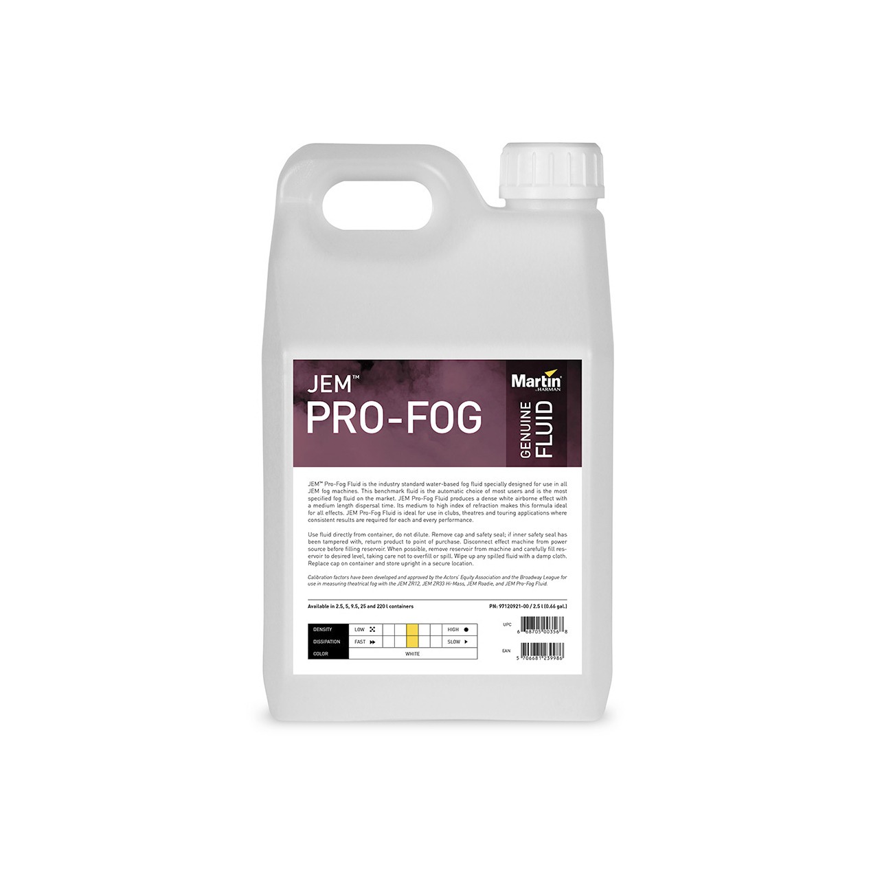 фото Жидкость для генераторов тяжелого дыма martin jem pro-fog fluid 2.5 l