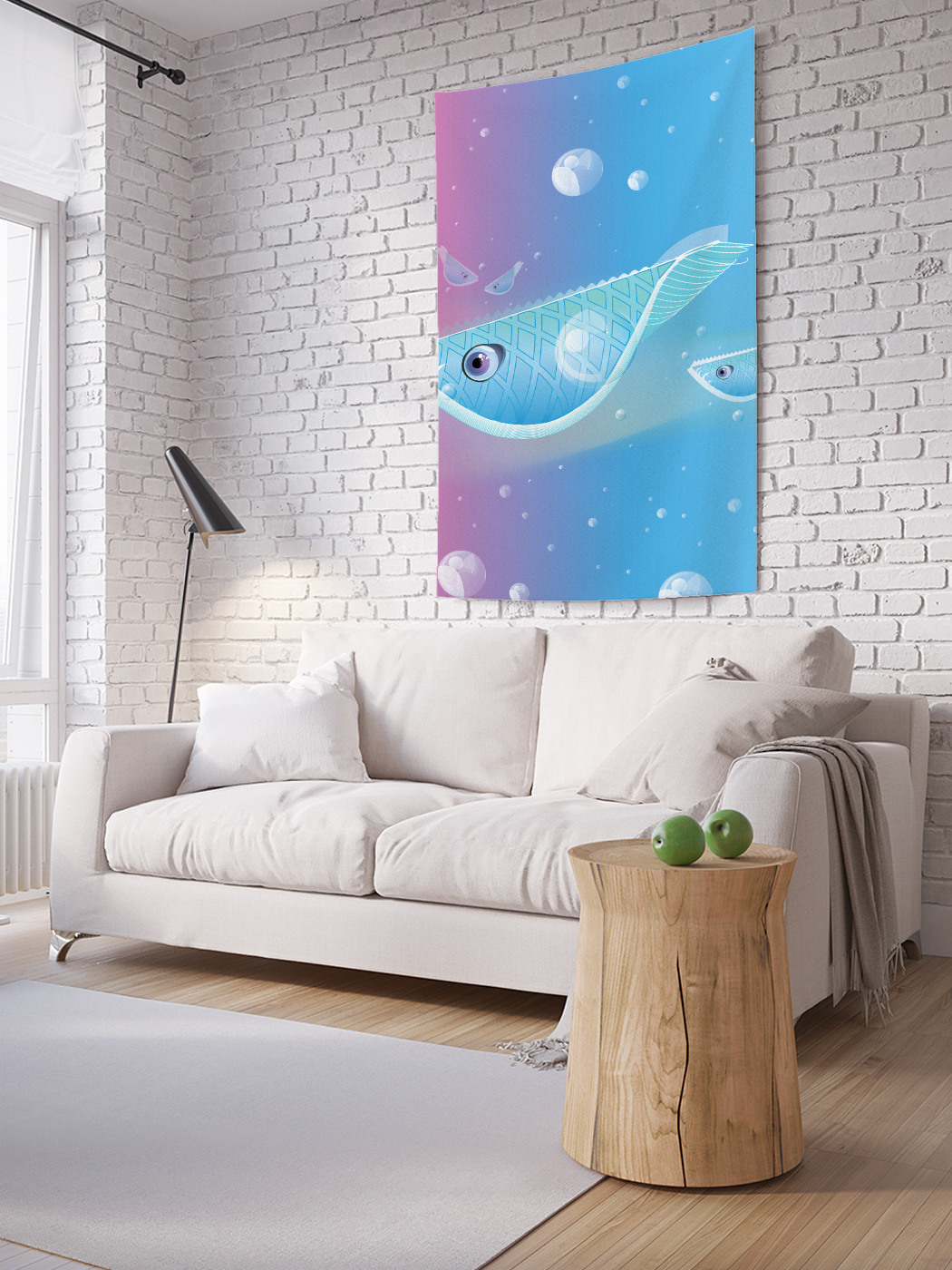 

Вертикальное фотопанно на стену JoyArty Космическая рыба 150x200 см, Космическая рыба