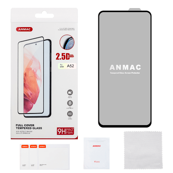 

Защитное стекло ANMAC для Samsung A52 Full Cover Арт.1137347, Защитное стекло ANMAC для Samsung A52 Full Cover