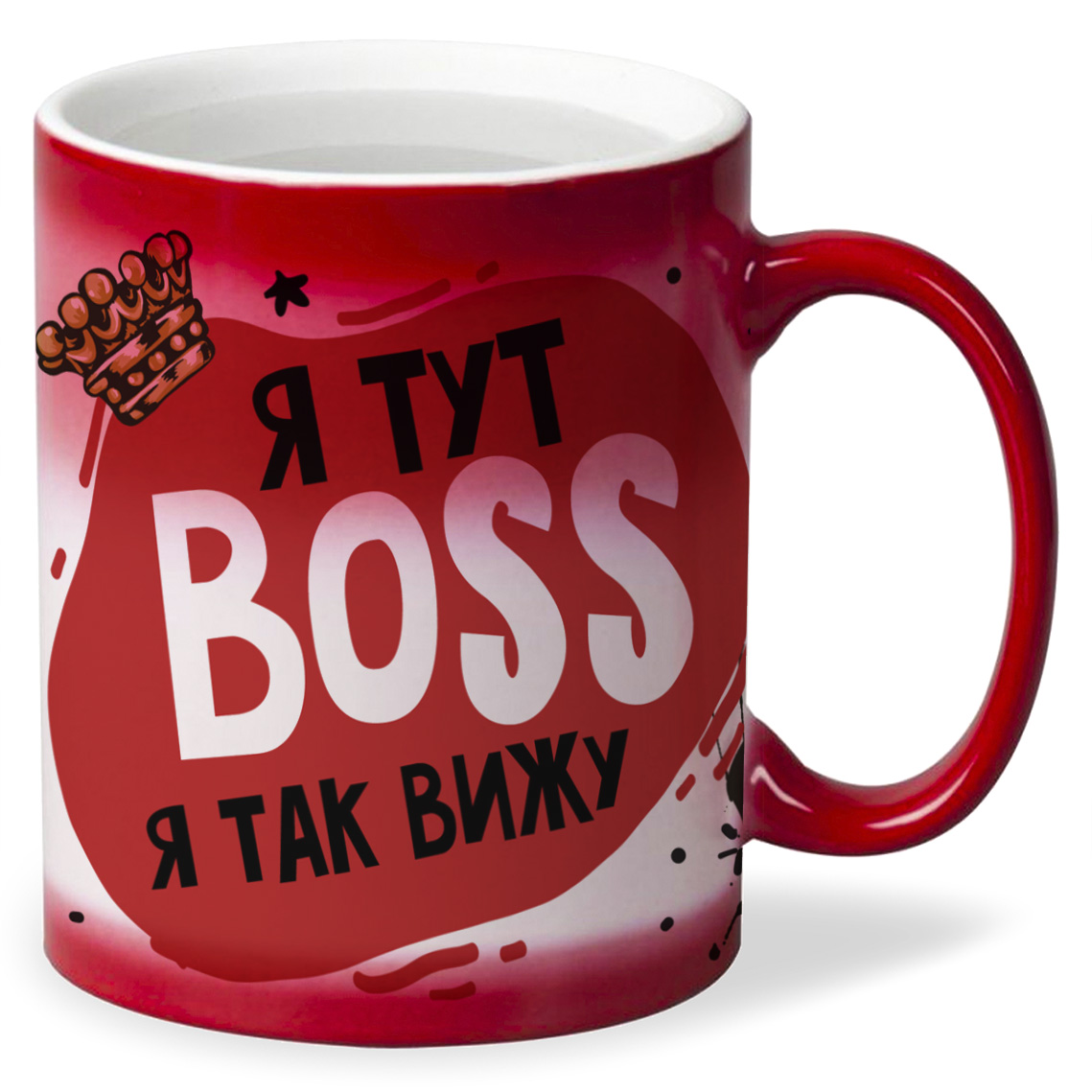 

Кружка CoolPodarok Прикол Я тут босс Я так вижу