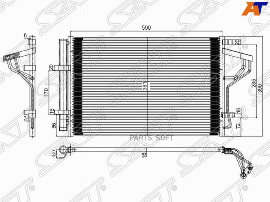 

Радиатор Кондиционера Hyundai I30 12-/Elantra 10-/Kia Ceed 12-/Forte 12- Sat арт. ST-HN29-