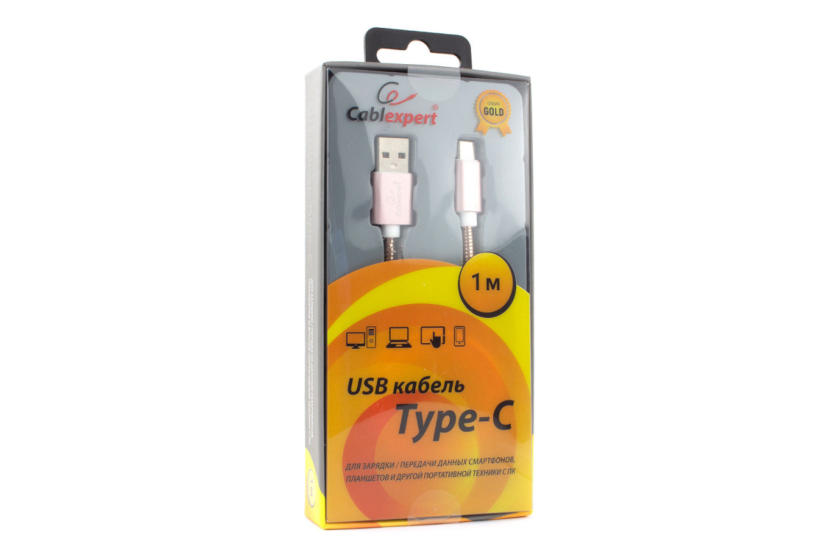 Кабель Cablexpert USB Type-C CC-G-USBC02Cu-1M