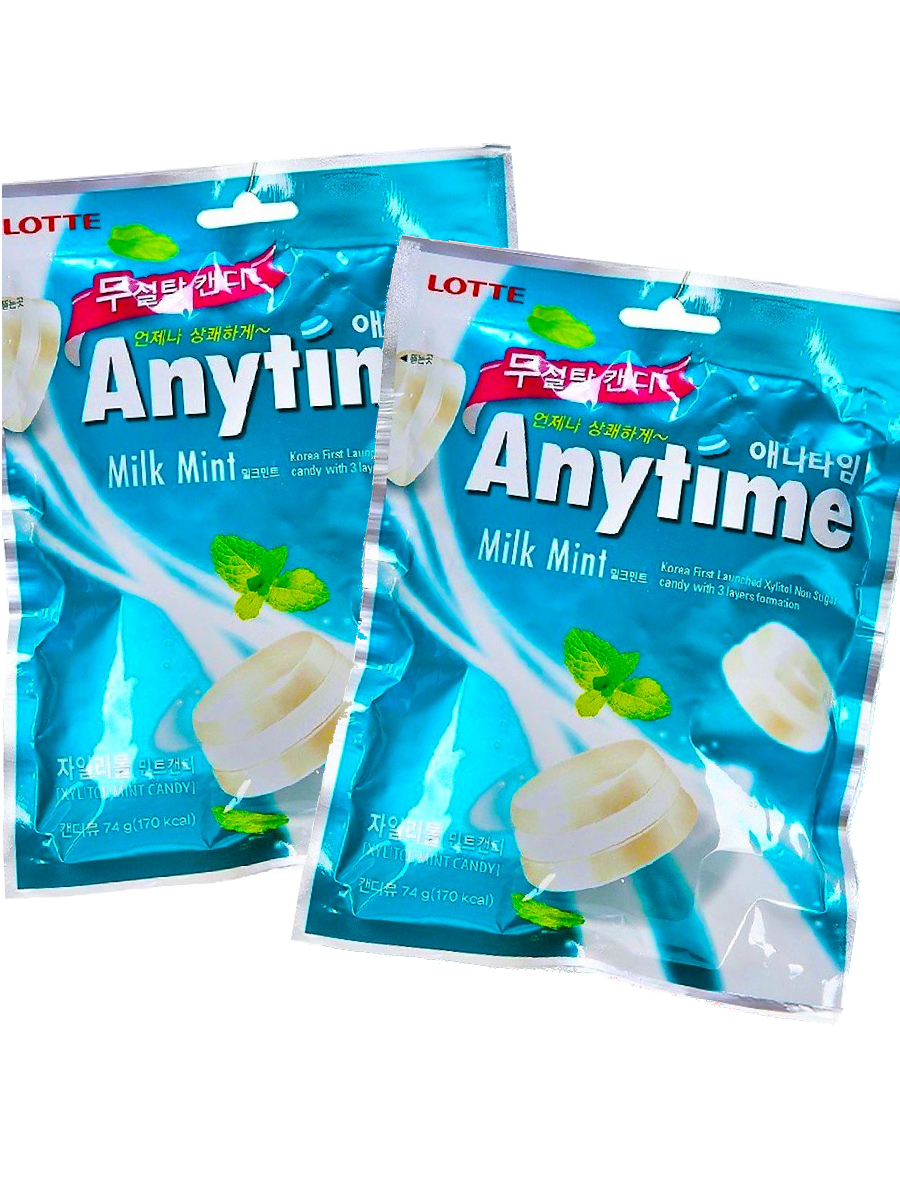 Леденцы AnyTime Энитайм Молочная Мята без сахара, 74 г