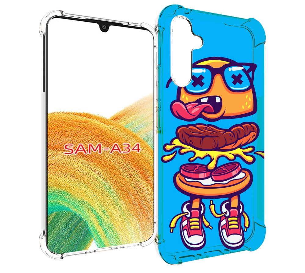 

Чехол MyPads Бургер с очками для Samsung Galaxy A34, Tocco