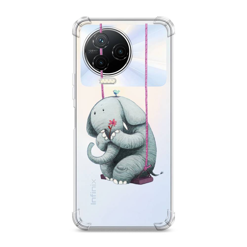 

Чехол Awog на Infinix Note 12 Pro 4G/ Note 12 (2023) "Грустный слоник", Розовый, 3103051-1