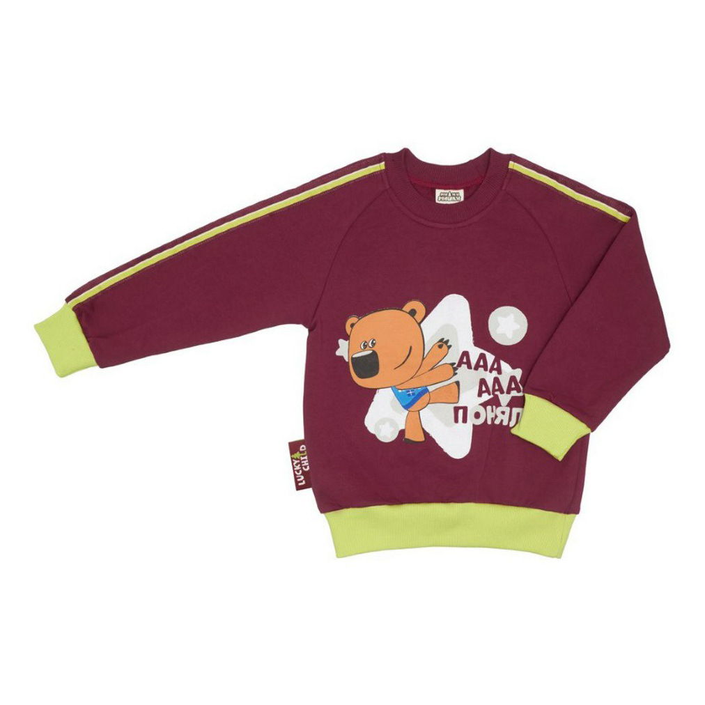 

Толстовка детская Lucky Child, бордовый, р. 80, Ми-Ми-Мишки