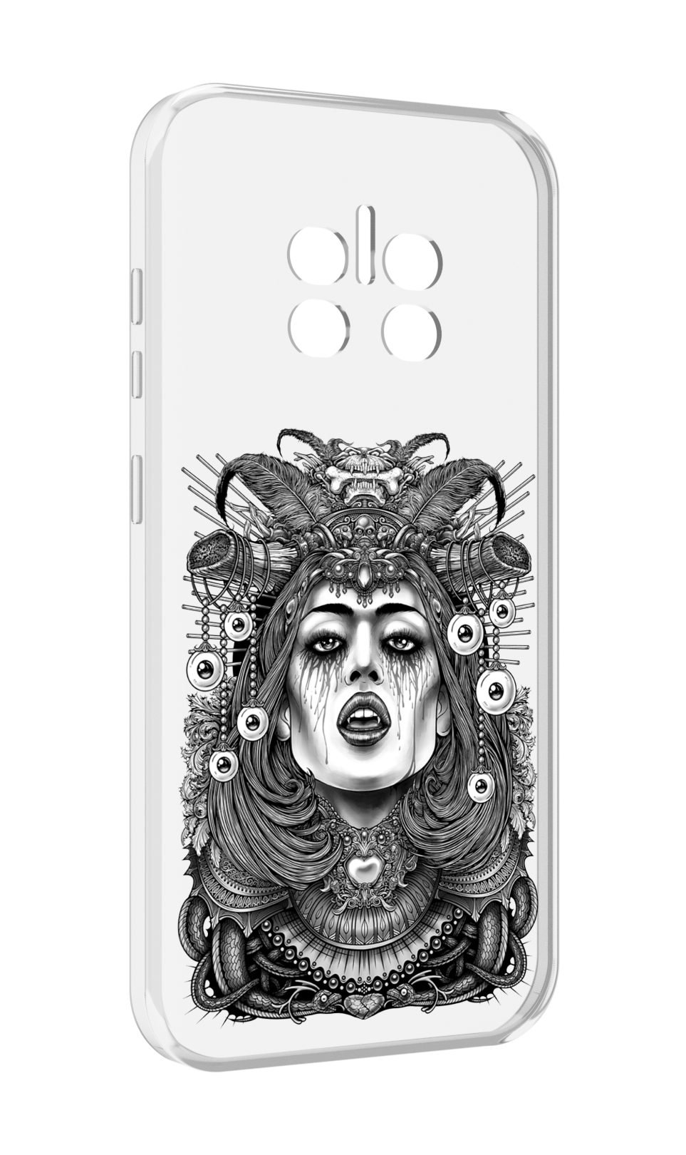 

Чехол MyPads портрет девушки черно белый для Doogee V11, Прозрачный, Tocco