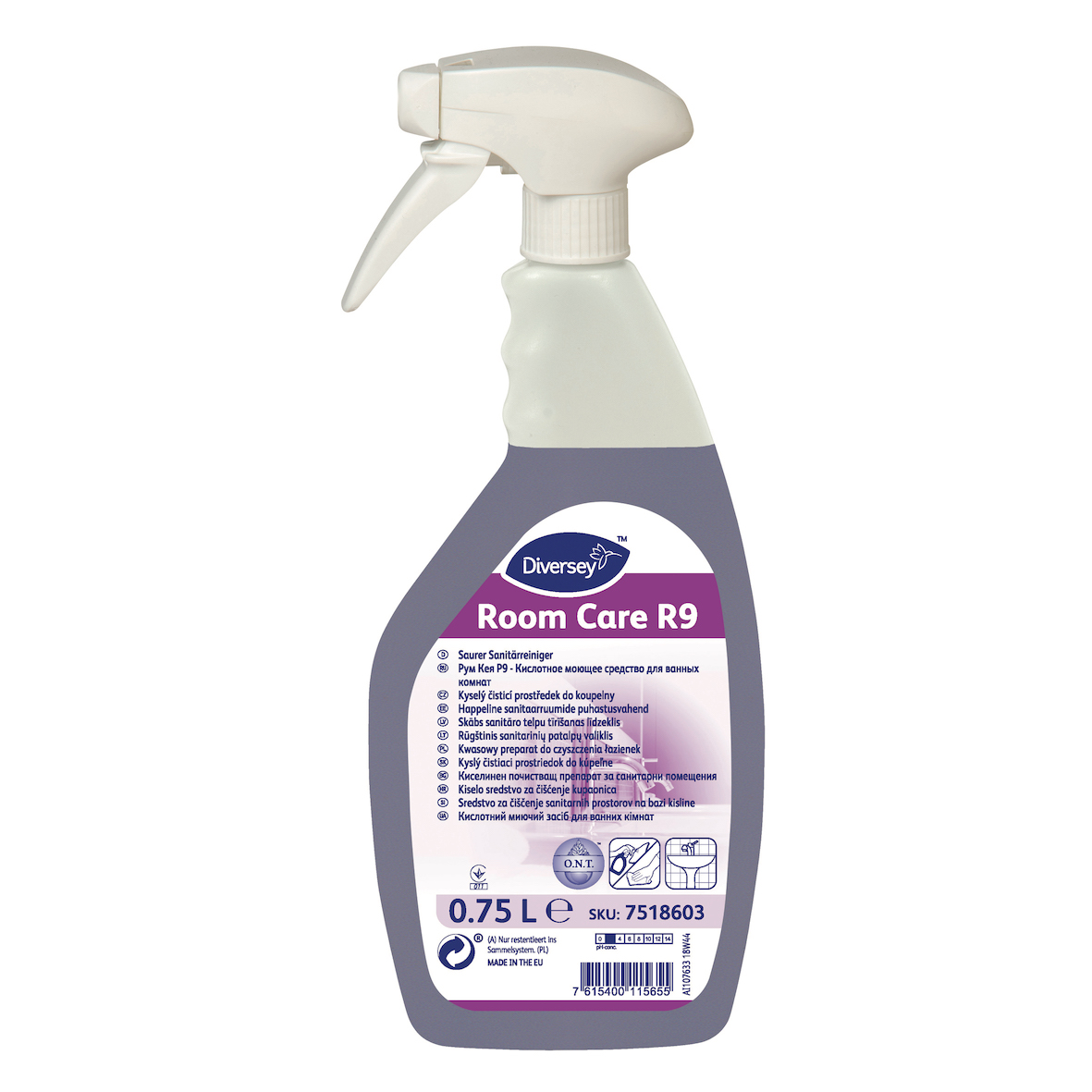 

Кислотное средство Diversey Room Care R9 для мытья ванн, 750 мл