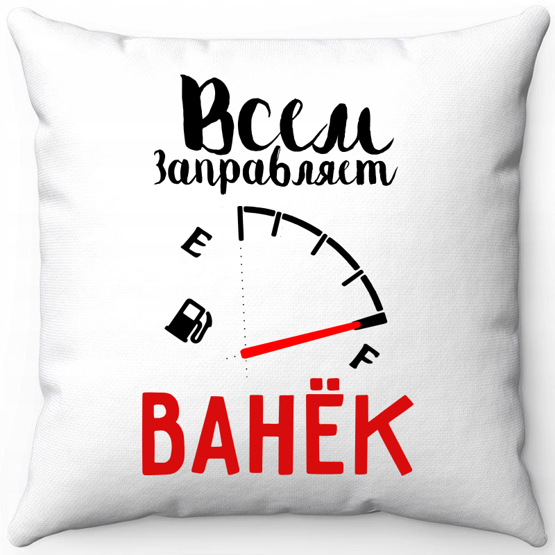 

Подушка декоративная Море Маек Белая 40х40, всем заправляет Ванёк, Белый, Белая 40х40
