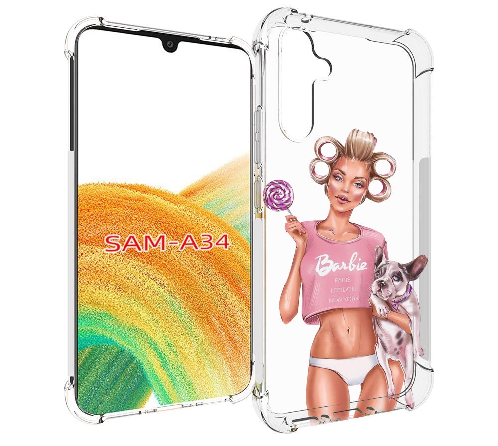 

Чехол MyPads Барби-с-собачкой женский для Samsung Galaxy A34, Tocco