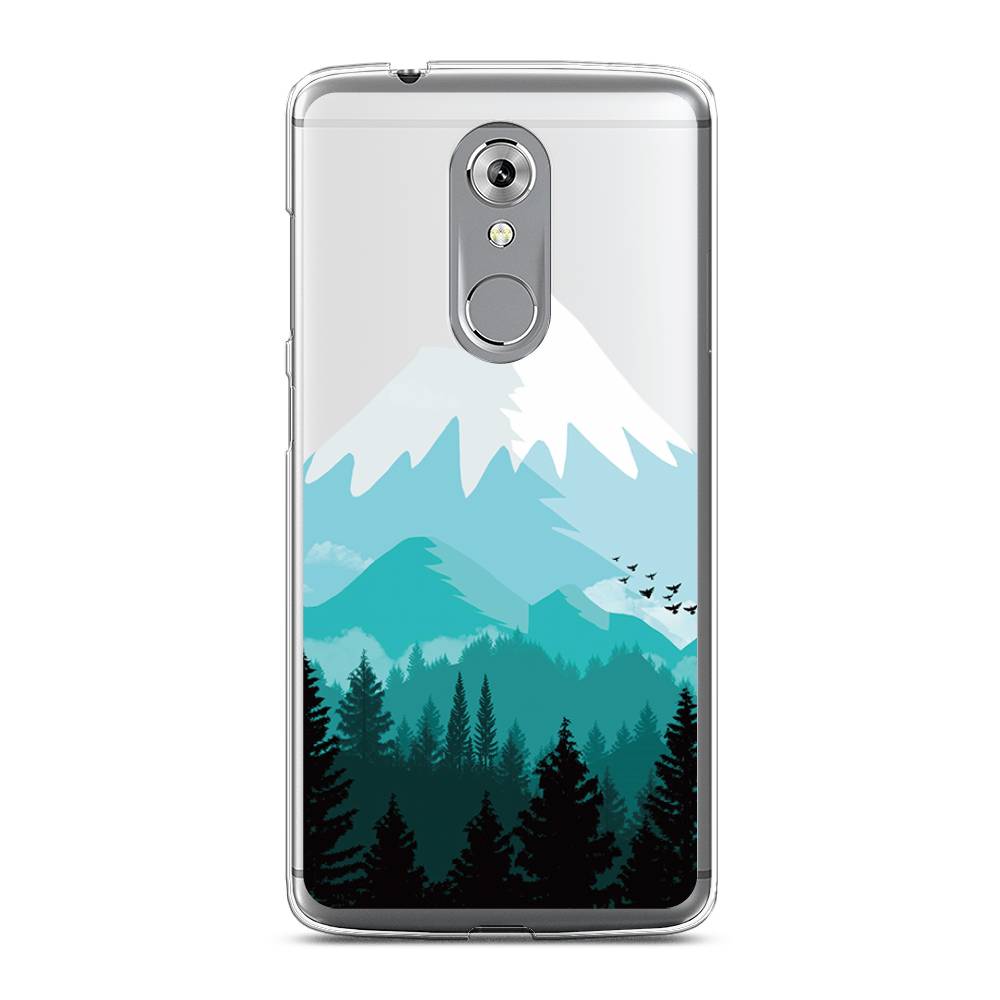 

Чехол на ZTE Axon 7 "Синяя снежная гора", Белый;голубой, 131450-2