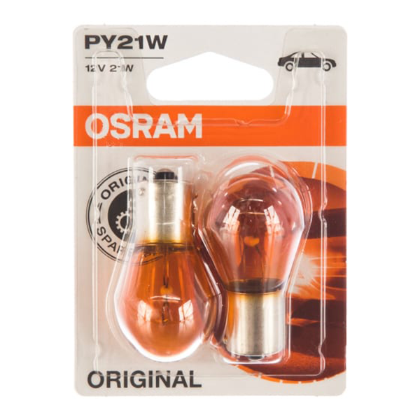 фото Лампа 7507 py21w 12v (21w) bau15s желтая osram 7507