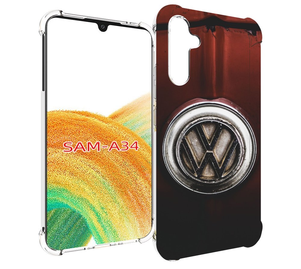 

Чехол MyPads volkwagen фольскваген 1 мужской для Samsung Galaxy A34, Tocco