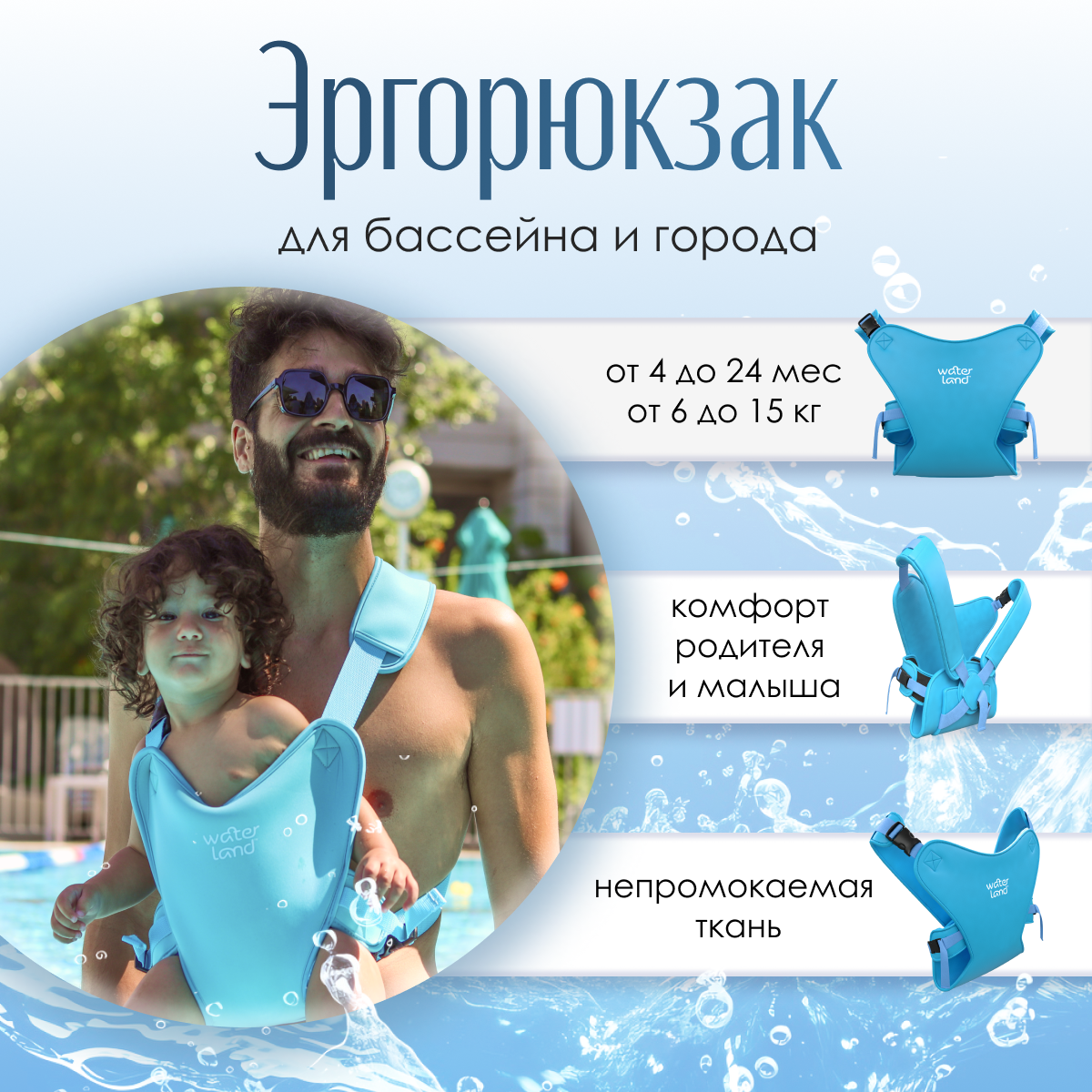 Рюкзак-переноска WaterLand Light Blue Sky