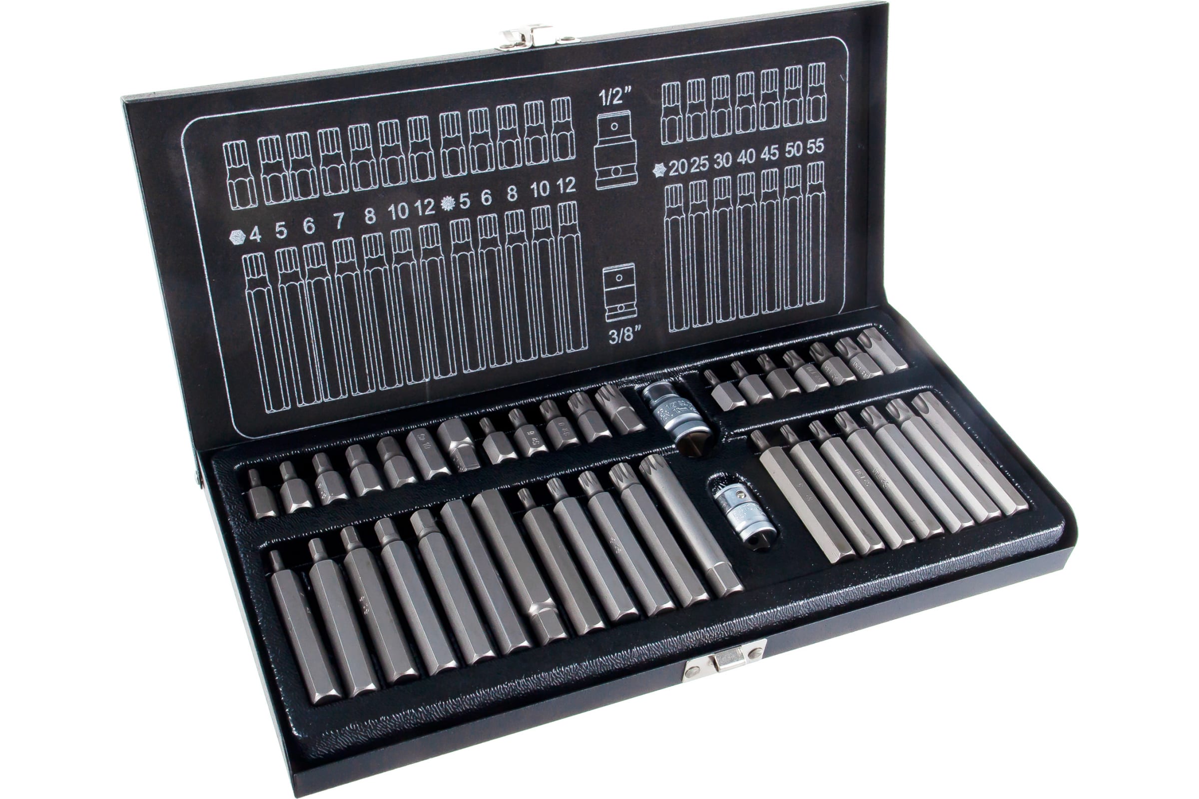 

Набор бит 40 пр. Hex/Torx/Spline L=30 мм/L=75 мм АвтоДело Pro, 168037t