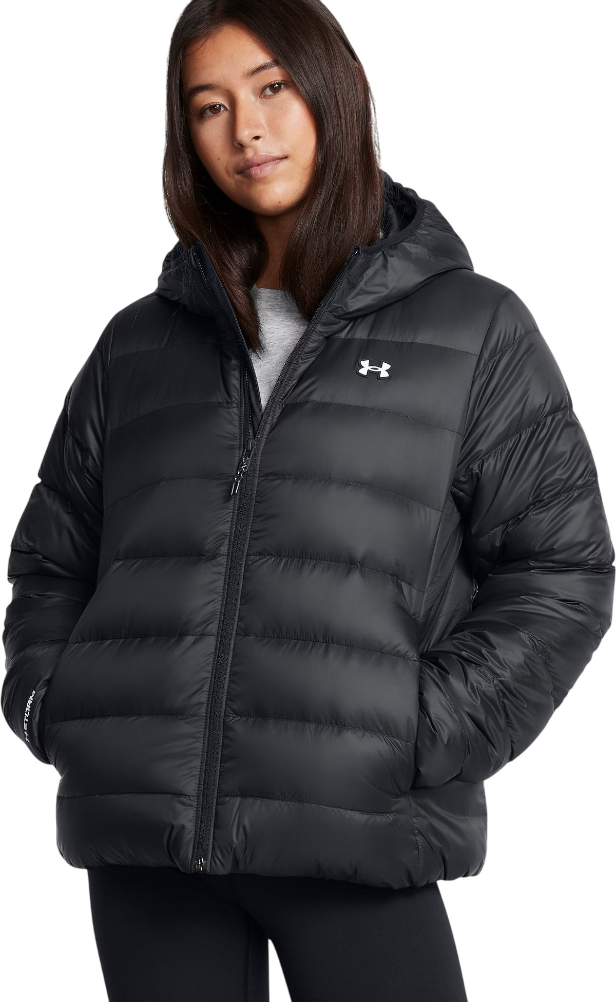 Пуховик женский UNDER ARMOUR LEGEND DOWN HOODED черный LG