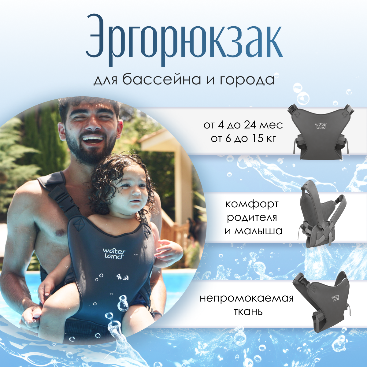 Рюкзак-переноска WaterLand Urban Grey