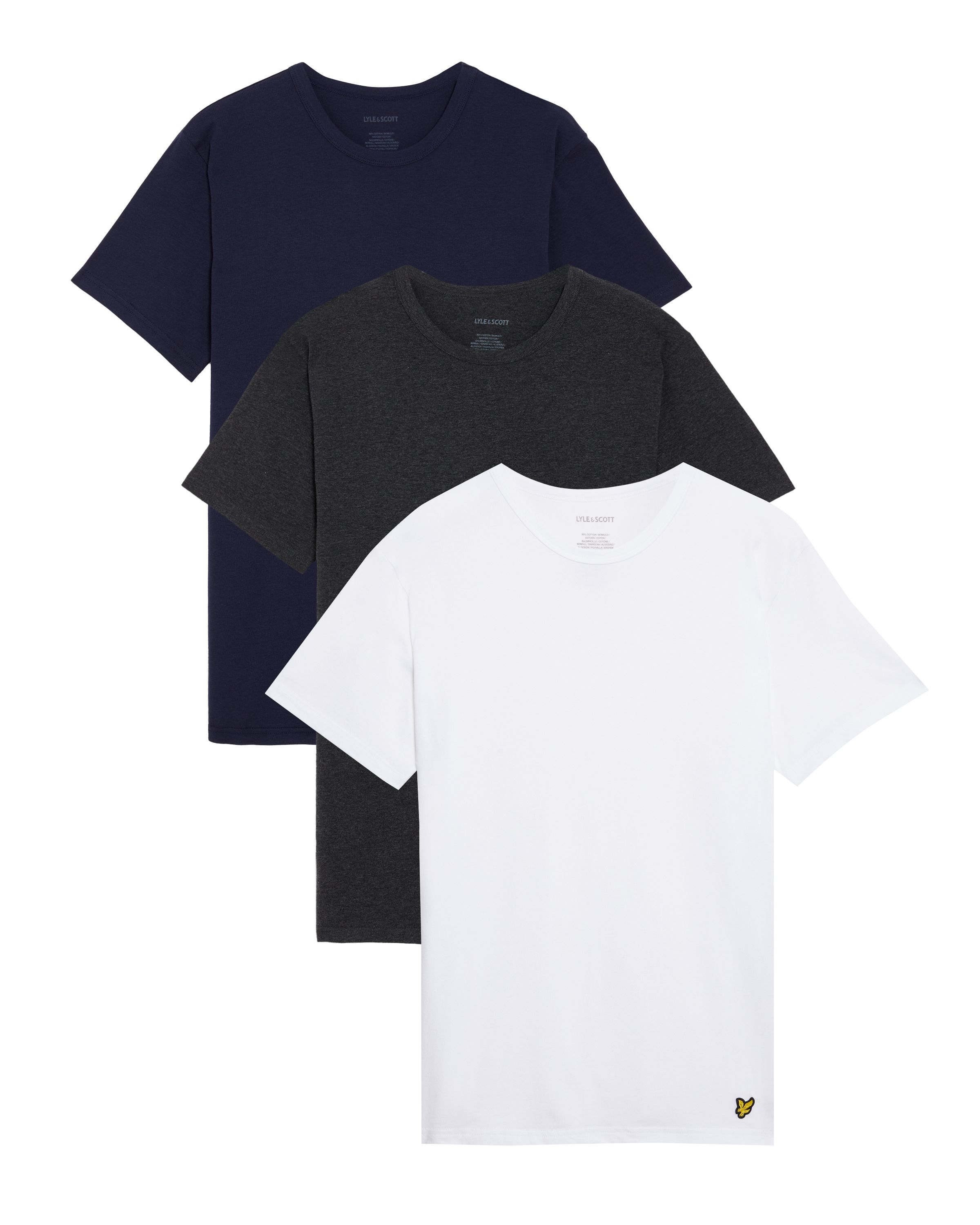 Комплект футболок мужских Lyle & Scott Basic 3 Pack T-shirt белых 2XL Индия белый